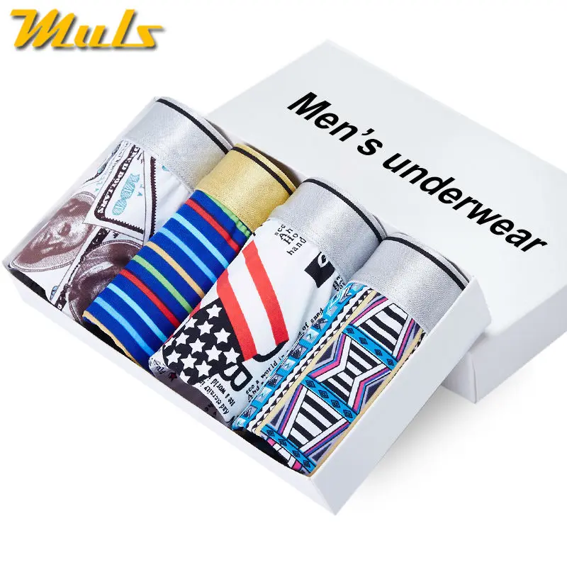 Мужское нижнее белье 4 шт./лот ледяные дышащие мужские боксеры короткое боди с
