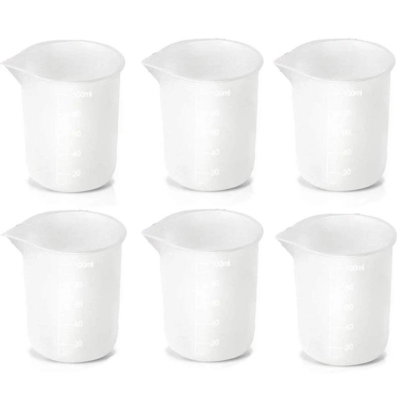 6Pcs Silicone Measuring Cups for Resin 100Ml, Diy Glue Tools Cup Making Handmade Craft Nonstick Silicone Mixing Cups
6Pcs Silicone Measuring Cups for Resin 100Ml, Diy Glue Tools Cup Making Handmade Craft Nonstick Silicone Mixing Cups