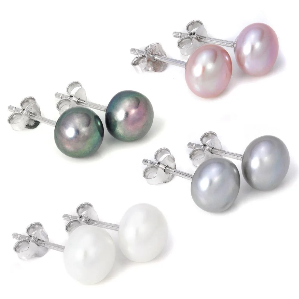 hot 925 Sterling Silver 8-8.5mm Real Freshwater Pearl white Grey Black purple Natural stud Earrings for 1 pair
hot 925 Sterling Silver 8-8.5mm Real Freshwater Pearl white Grey Black purple Natural stud Earrings for 1 pair