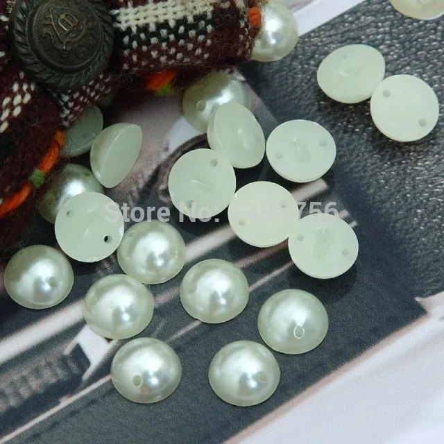 

Fancy Garment Accessories 500Pcs/Lot 8mm Sew on Half Round with 2 Holes ABS Fake Pearls Beads