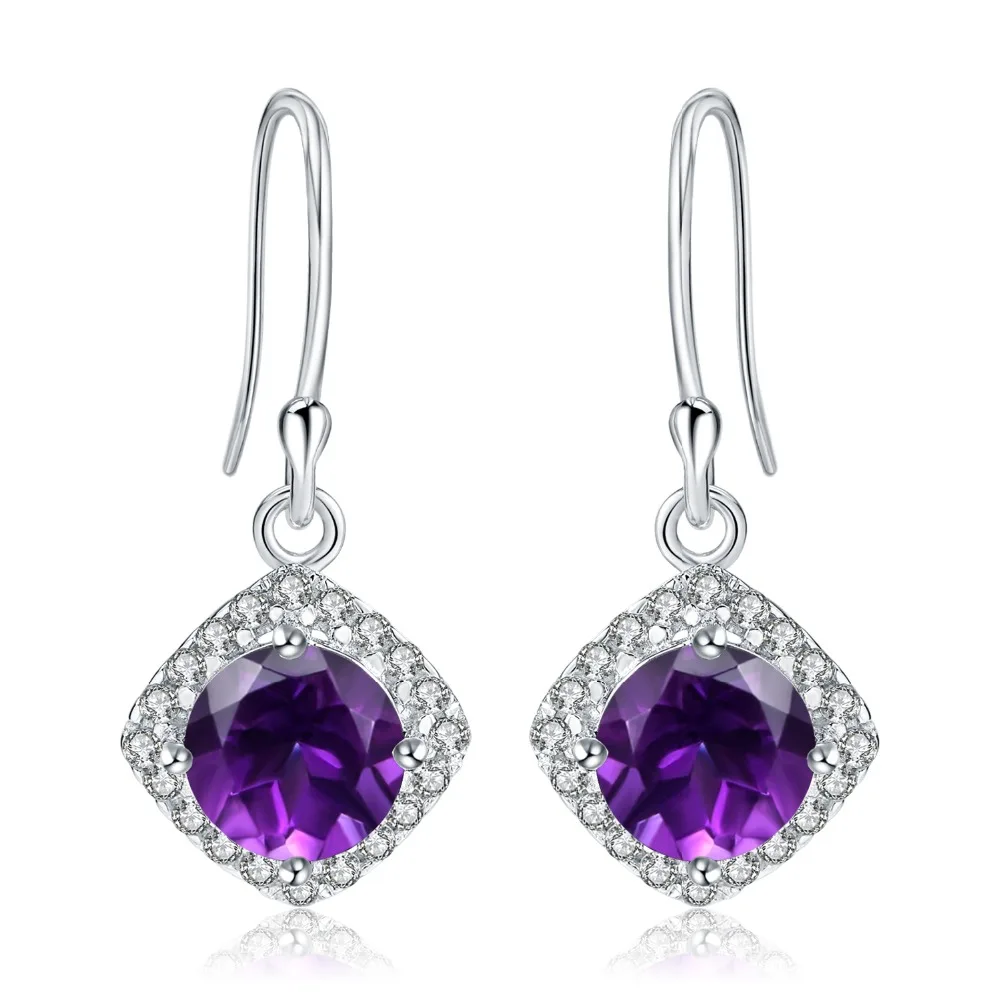 GEM'S BALLET 925 Sterling Silver Classic Earrings 2.71Ct Natural Amethyst Gemstone Drop Earrings for Women Fine Jewelry
GEM'S BALLET 925 Sterling Silver Classic Earrings 2.71Ct Natural Amethyst Gemstone Drop Earrings for Women Fine Jewelry