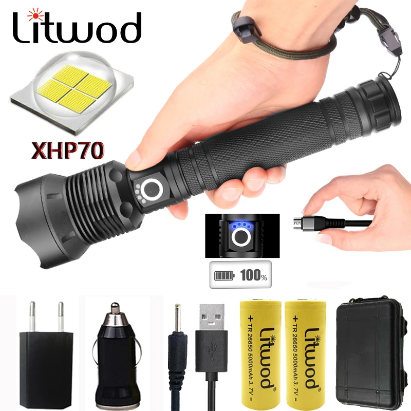 Z20 Litwod 1282 CREE Original XLamp XHP70 high powerful Tactical LED flashlight torch light 18650&26650 Battery Lantern
Z20 Litwod 1282 CREE Original XLamp XHP70 high powerful Tactical LED flashlight torch light 18650&26650 Battery Lantern