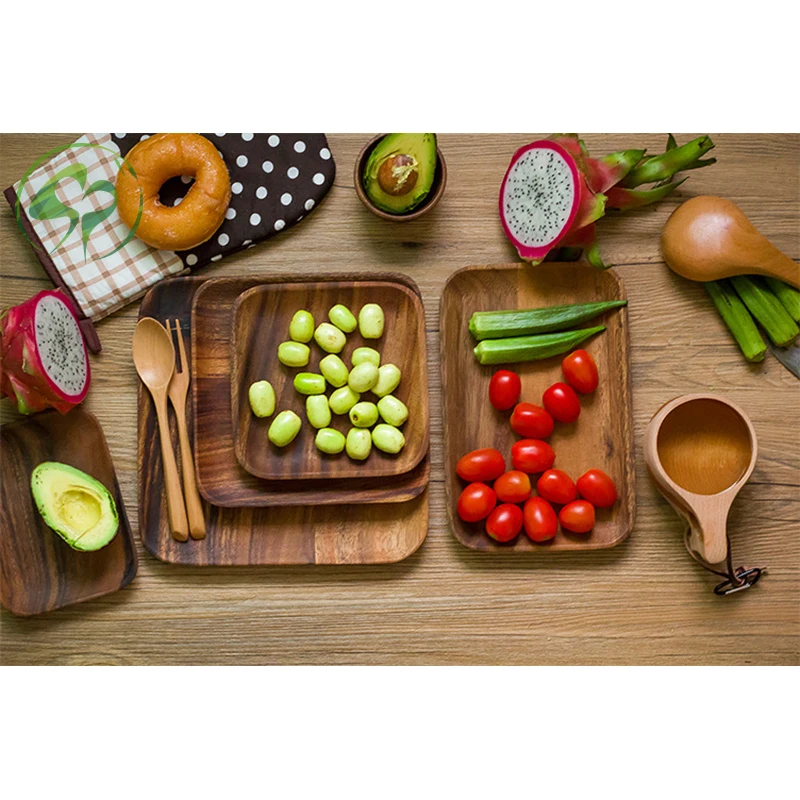Dinner plate Wooden Fruit Dessert Food Tray Plate Dishes Wooden tableware kitchen home supply Square Rectangle
Dinner plate Wooden Fruit Dessert Food Tray Plate Dishes Wooden tableware kitchen home supply Square Rectangle