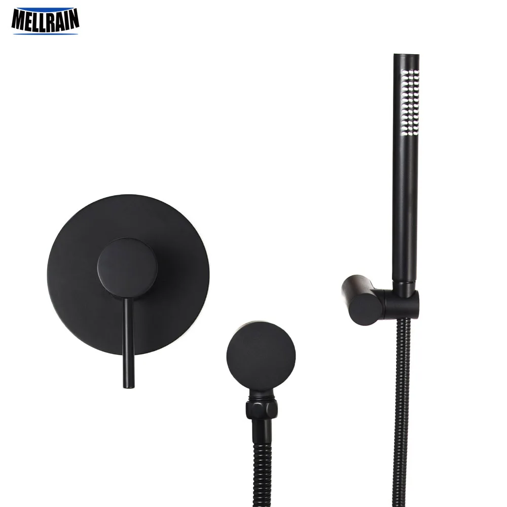 Black single way bathroom bath shower set wall mounted brass mixer valve faucet with handheld shower head & 1.5 meter hose
Black single way bathroom bath shower set wall mounted brass mixer valve faucet with handheld shower head & 1.5 meter hose