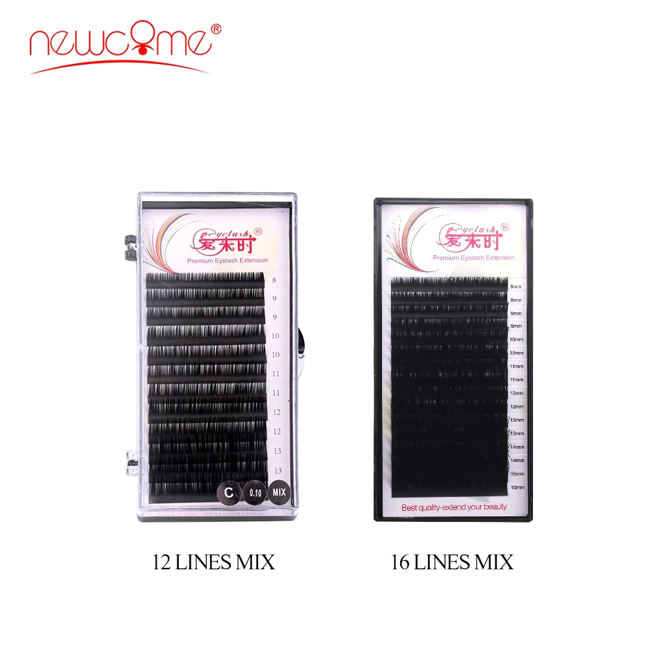 NEWCOME 12/16 Lines 3D Individual Eyelashes Curl Length 8-15mm Mixed In One Tray Eyelash Extensions Natural korean Eye Lashes
NEWCOME 12/16 Lines 3D Individual Eyelashes Curl Length 8-15mm Mixed In One Tray Eyelash Extensions Natural korean Eye Lashes