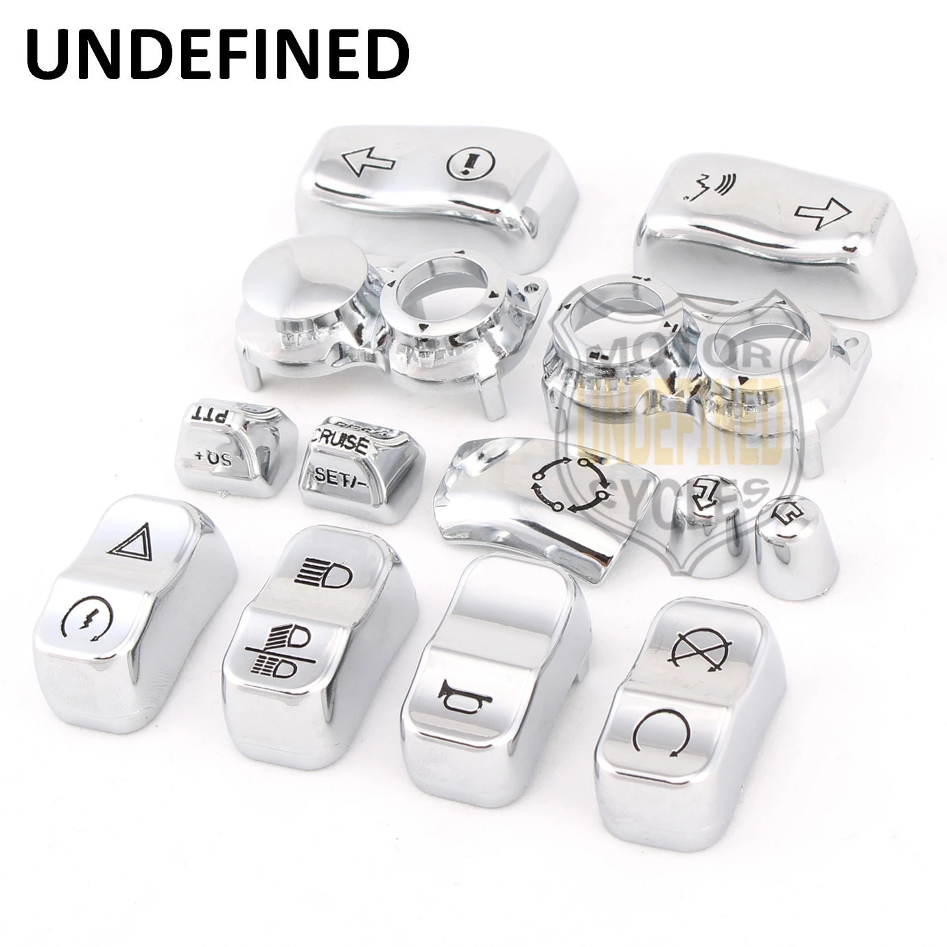 13 Pcs Motorcycle Chrome Switch Housing Button Caps Kit For Harley Touring Road King Street Glide FLHR FLTRX FLTRU 2016-2022
13 Pcs Motorcycle Chrome Switch Housing Button Caps Kit For Harley Touring Road King Street Glide FLHR FLTRX FLTRU 2016-2022