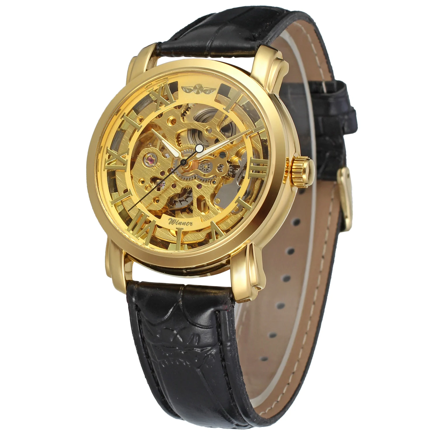 Fashion Top Brand Winner Luxury Gold Dial Fashion Casual Leather Men Mechanical Watch Skeleton Hand Wind For Dress Wristwatches
Fashion Top Brand Winner Luxury Gold Dial Fashion Casual Leather Men Mechanical Watch Skeleton Hand Wind For Dress Wristwatches
