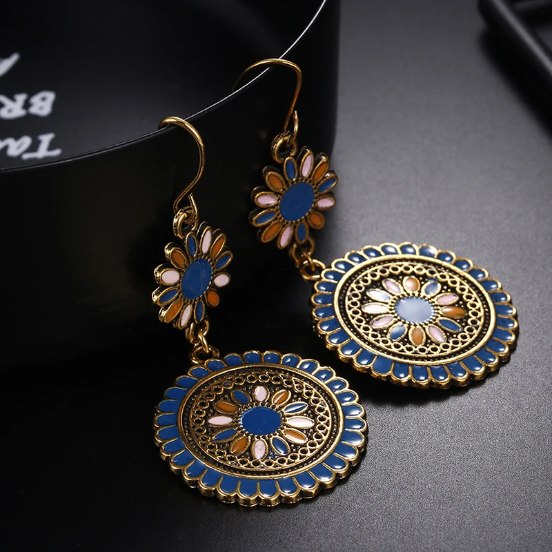 1 Pair Vintage Ethnic Flower Enamel Drop Dangle Earrings Hook Ear Studs Jewelry Gift
1 Pair Vintage Ethnic Flower Enamel Drop Dangle Earrings Hook Ear Studs Jewelry Gift