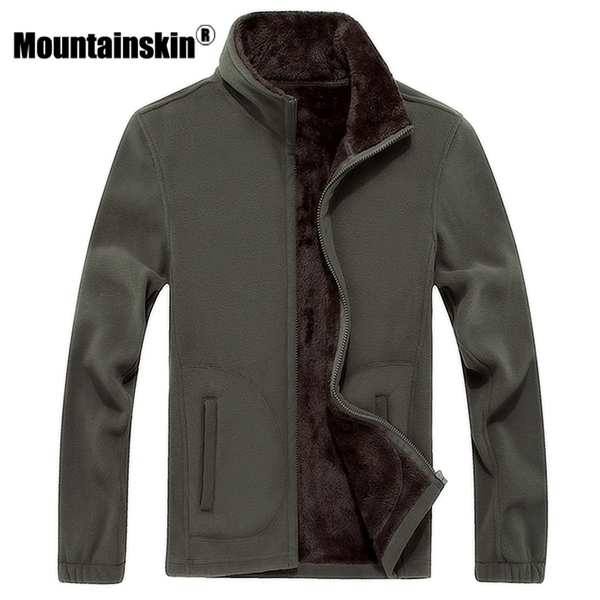 

Mountainskin 6XL 8XL Mens Softshell Fleece Casual Jackets Men Warm Sweatshirt Thermal Coats Solid Thickened Brand Clothing SA041
