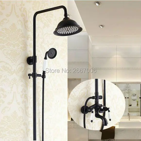 Free shipping Europea Style Double Handles Bath Mixer Shower Set Rainfall Head Shower Faucet Set Black Color Copper Shower GI280
Free shipping Europea Style Double Handles Bath Mixer Shower Set Rainfall Head Shower Faucet Set Black Color Copper Shower GI280
