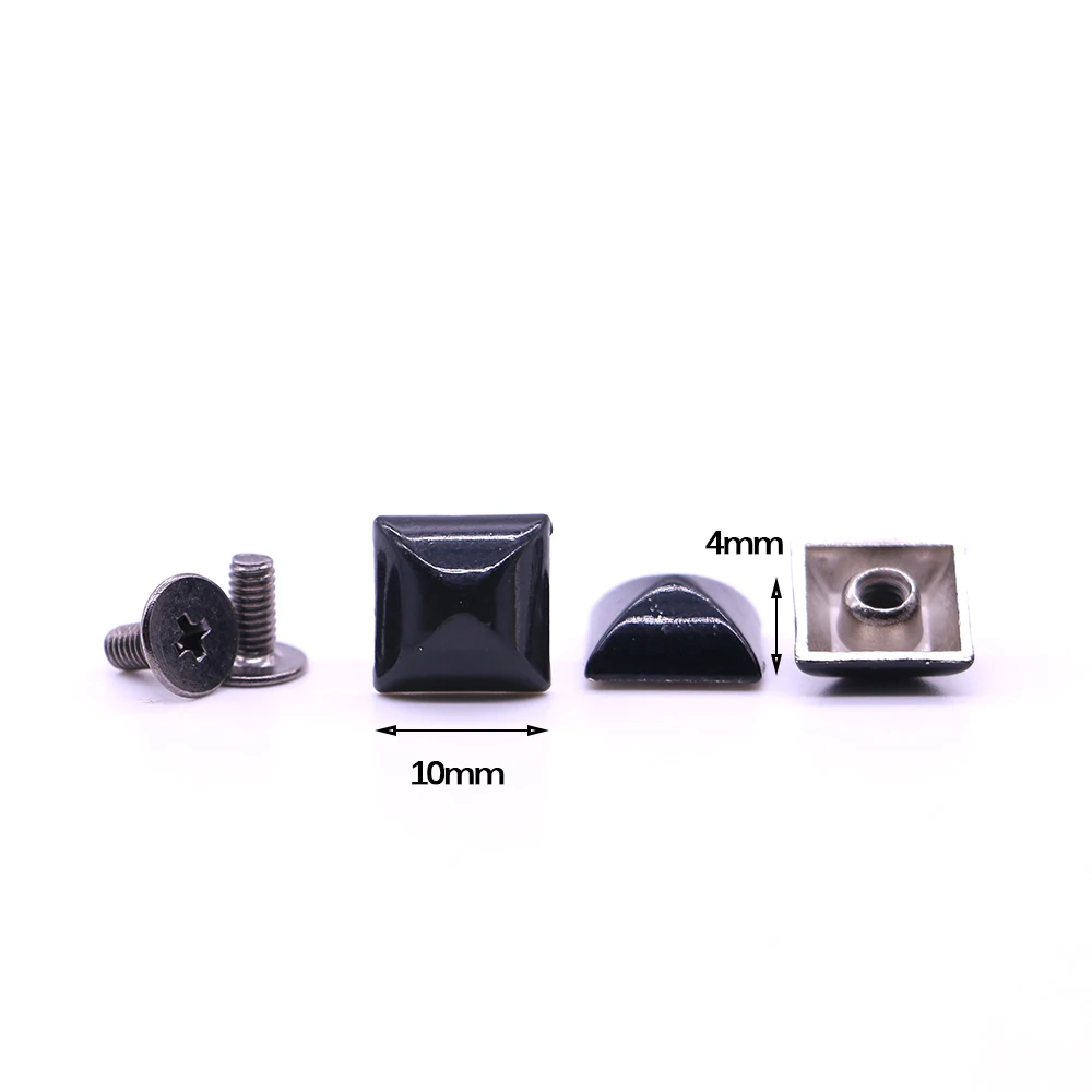 New 10pcs/pack 10mm (Length), 5mm (Height) pyramid studs black Colors rivet pyramid leather rivet setting tool B-32
New 10pcs/pack 10mm (Length), 5mm (Height) pyramid studs black Colors rivet pyramid leather rivet setting tool B-32