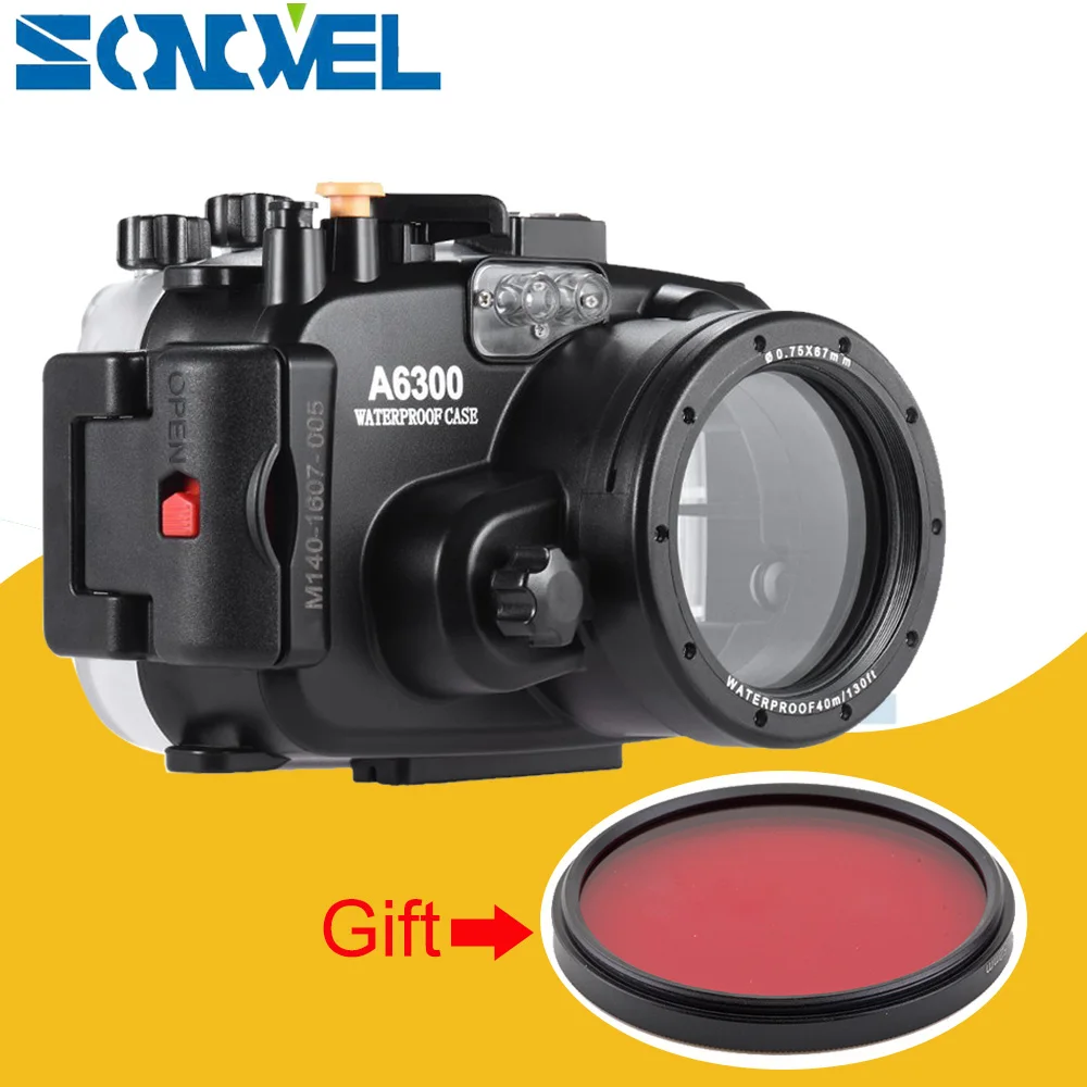 Meikon 40m 130ft Waterproof Underwater Diving Case Camera Housing Case For sony A6300 with 16-50mm lens + 67mm Red Filter
Meikon 40m 130ft Waterproof Underwater Diving Case Camera Housing Case For sony A6300 with 16-50mm lens + 67mm Red Filter