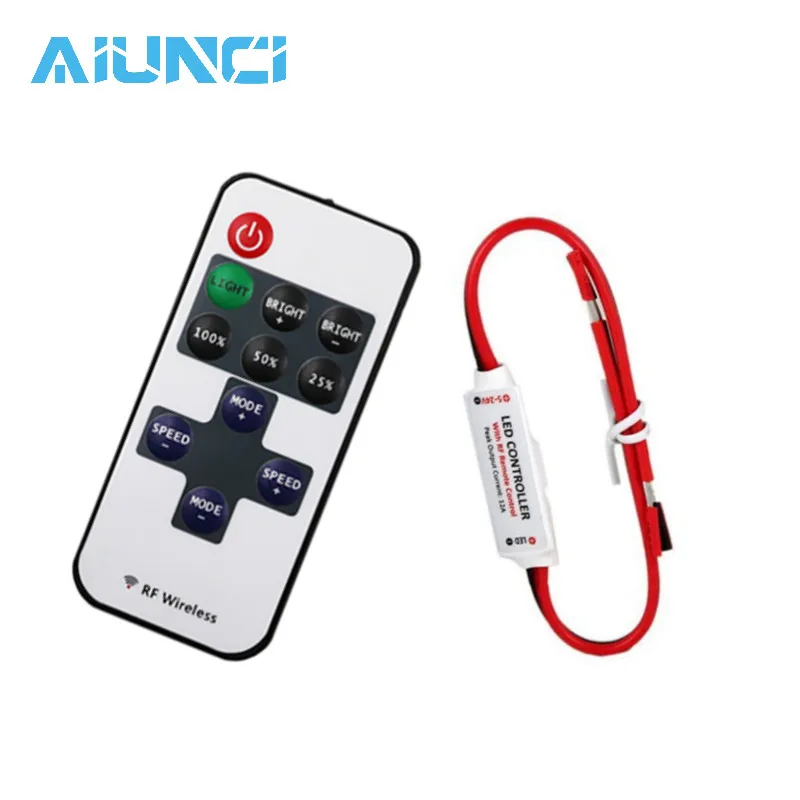 11key LED Strip Controller DC12-24V Wire Connector + RF Wireless Controller For Single Color LED Strip.
11key LED Strip Controller DC12-24V Wire Connector + RF Wireless Controller For Single Color LED Strip.