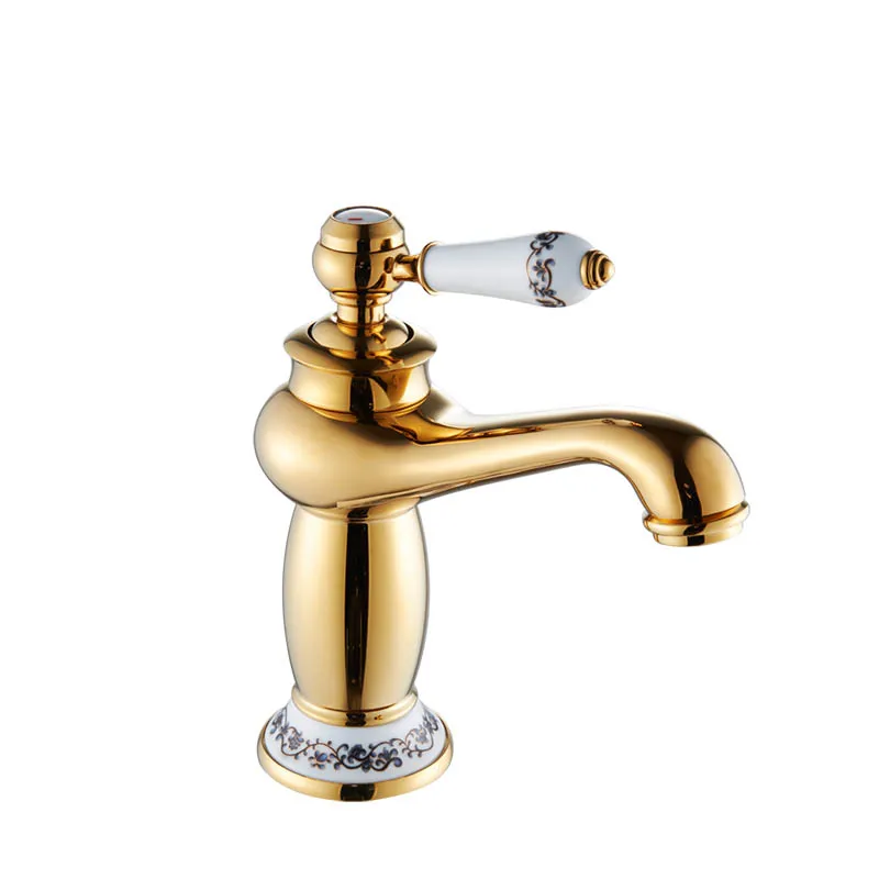 Free Sipping Luxury European Design Copper Bathroom Basin Faucet Gold Plated Single Handle Mixers Taps
Free Sipping Luxury European Design Copper Bathroom Basin Faucet Gold Plated Single Handle Mixers Taps