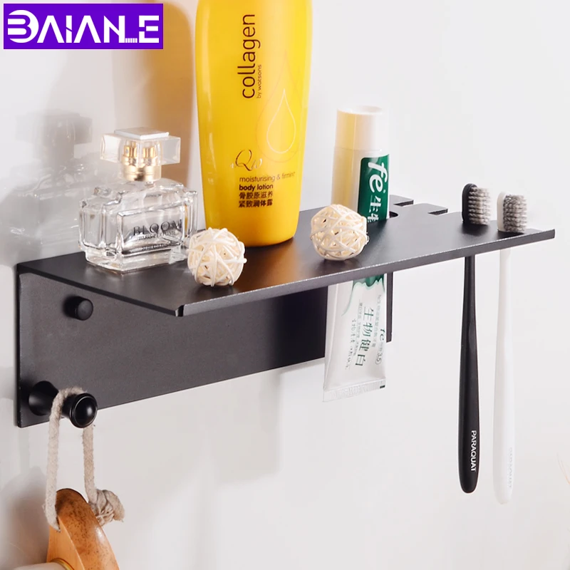 Bathroom Shelf Organizer Black Aluminum Bathroom Shelves Corner Storage Holder Shower Shampoo Rack Wall Mount Toothbrush Holder
Bathroom Shelf Organizer Black Aluminum Bathroom Shelves Corner Storage Holder Shower Shampoo Rack Wall Mount Toothbrush Holder