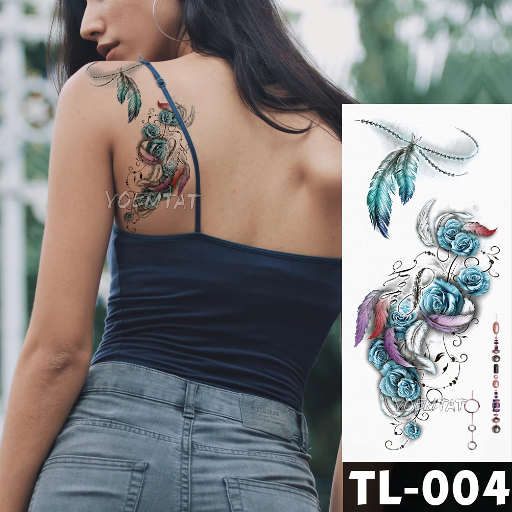 Blue rose Flower Tattoo Stickers feather Watercolor Fox Girls Chest Body Arm Art waterproof temporary tattoos Women Flash Tattoo
Blue rose Flower Tattoo Stickers feather Watercolor Fox Girls Chest Body Arm Art waterproof temporary tattoos Women Flash Tattoo