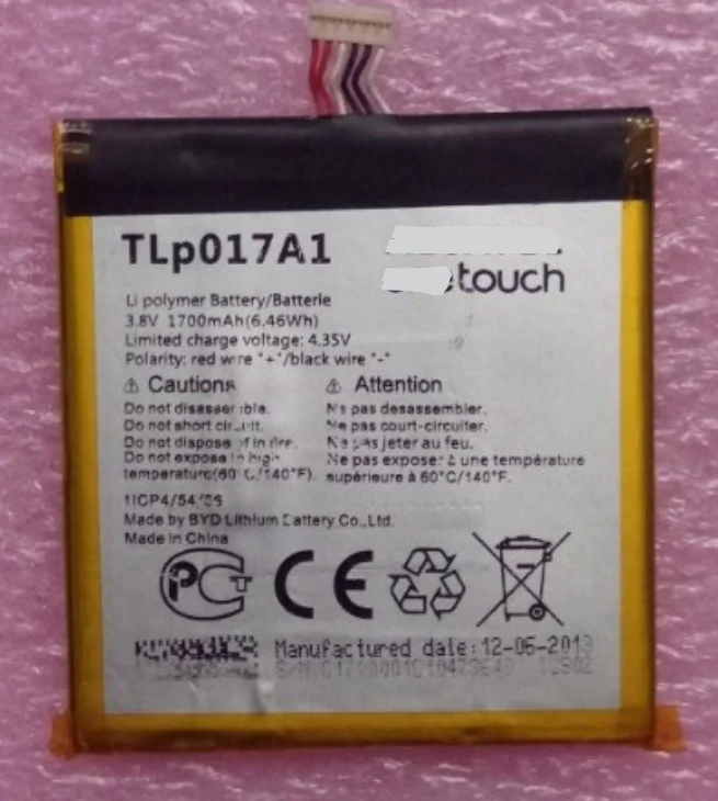 3.8V 1700mAh TLp017A1 / TLp017A2 For Alcatel OT6012 6012 6012A 6012D 6012E 6012W 6012X For TCL S530T Battery
3.8V 1700mAh TLp017A1 / TLp017A2 For Alcatel OT6012 6012 6012A 6012D 6012E 6012W 6012X For TCL S530T Battery