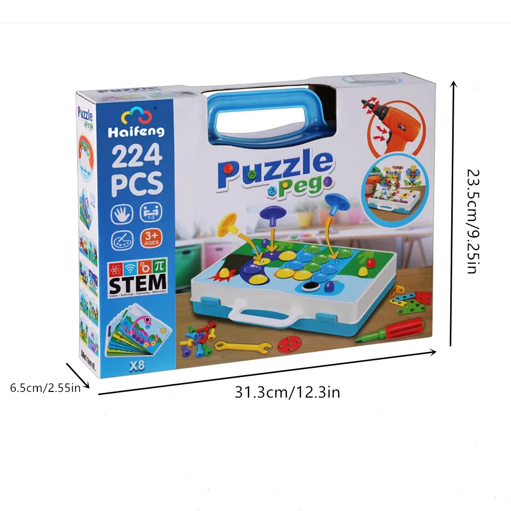 Creative Design Mosaic Building Toy Mushroom Nail Kit Children Educational Toys Drill Screw Puzzle Jigsaw Toys Gift for Kids Boy
Creative Design Mosaic Building Toy Mushroom Nail Kit Children Educational Toys Drill Screw Puzzle Jigsaw Toys Gift for Kids Boy