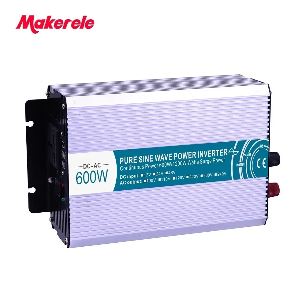 Pure Sine Wave Inverter 600W DC 12V 24V 48V to AC 110V 220V Smart Series Solar Power Off grid 600W Surge Power 1200W
Pure Sine Wave Inverter 600W DC 12V 24V 48V to AC 110V 220V Smart Series Solar Power Off grid 600W Surge Power 1200W