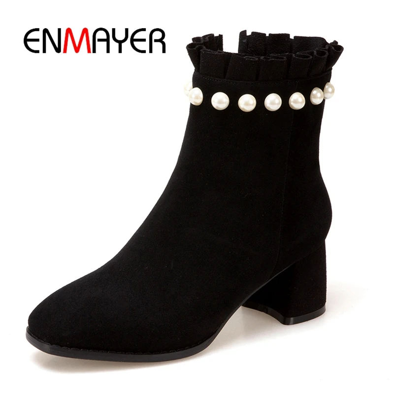 ENMAYER Round Toe Basic Zip Ankle Boots Women Square Heel Winter Boots Women Big Size34-43 ZYL1724
ENMAYER Round Toe Basic Zip Ankle Boots Women Square Heel Winter Boots Women Big Size34-43 ZYL1724