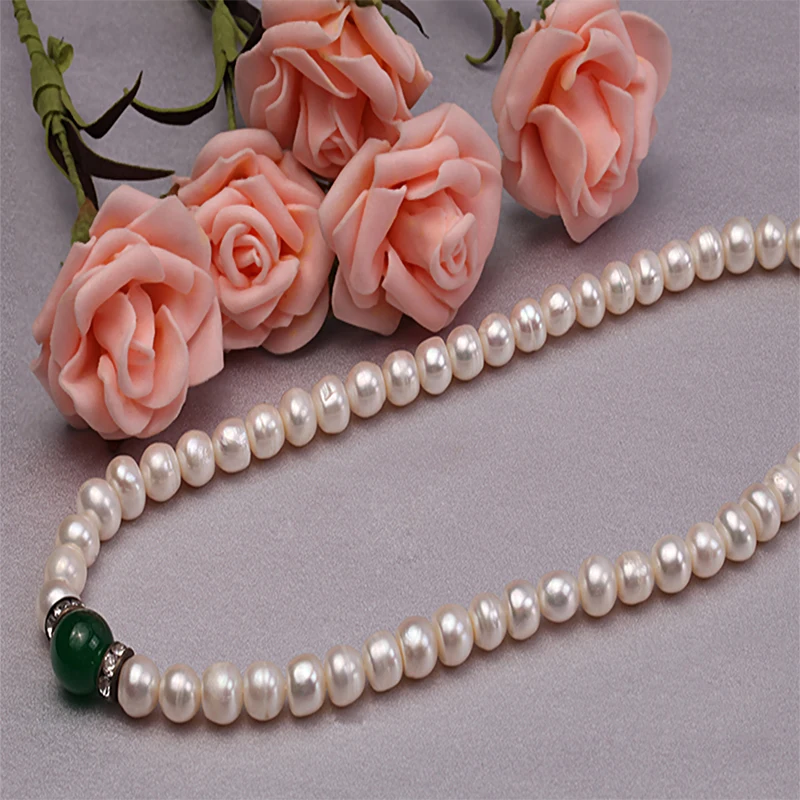 JYX 8.0-9.0 Pearl Necklace 100% Real Natural Freshwater Cultured Necklace With Natural Jade Necklace Choker Necklace 16.0 inches
JYX 8.0-9.0 Pearl Necklace 100% Real Natural Freshwater Cultured Necklace With Natural Jade Necklace Choker Necklace 16.0 inches
