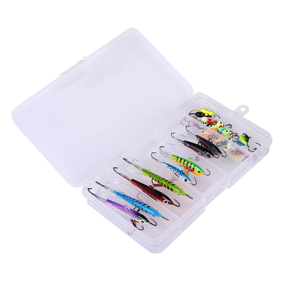 26PCS/lot Winter Ice Fishing Lures Set 3D Eyes Fish Lure Kit Minnow Wobbler Bait Suit Set Tackle Jigging Lures With Fishing Box
26PCS/lot Winter Ice Fishing Lures Set 3D Eyes Fish Lure Kit Minnow Wobbler Bait Suit Set Tackle Jigging Lures With Fishing Box