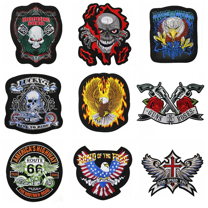 Fine Bikers Motorcycle Embroidered Iron On Patches Large Punk Skull Badges Big Biker Patches For Clothing Coat Accessories
Fine Bikers Motorcycle Embroidered Iron On Patches Large Punk Skull Badges Big Biker Patches For Clothing Coat Accessories