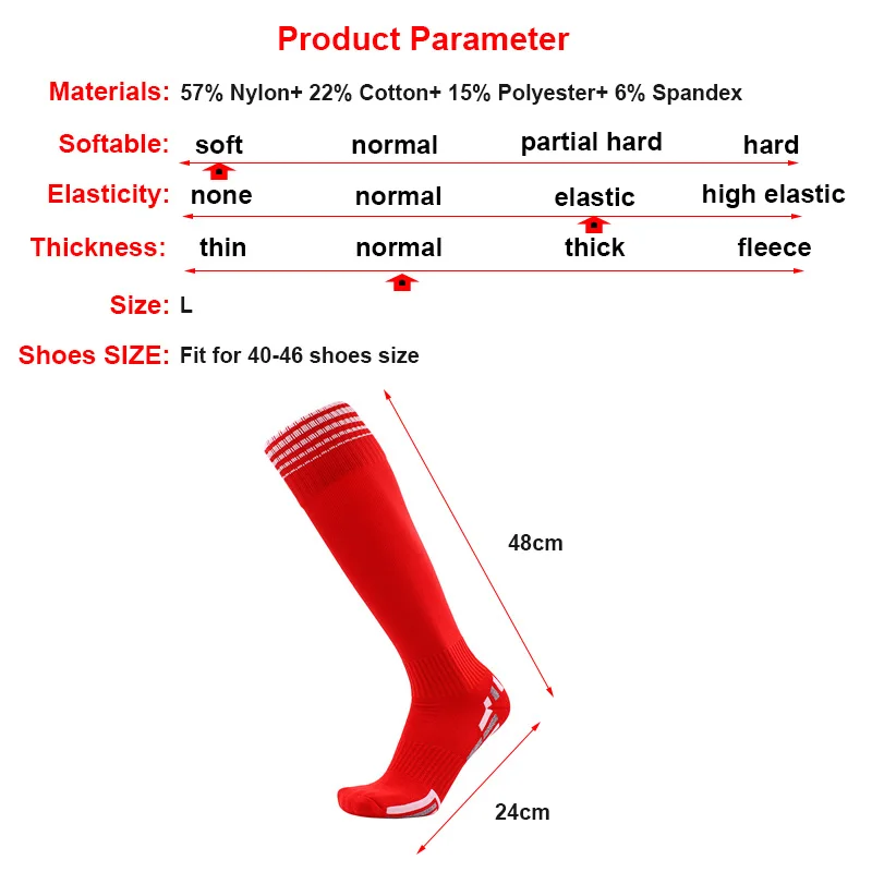 1 Pair Quality Soccer Socks Professional Thick Towel Bottom Football Socks Knee High Training Long Stocking Sports Adult Sock
1 Pair Quality Soccer Socks Professional Thick Towel Bottom Football Socks Knee High Training Long Stocking Sports Adult Sock