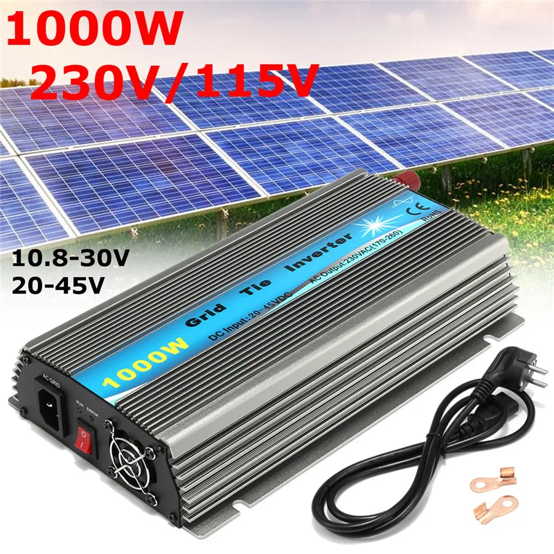 1000W Grid Tie Inverter for 18V Solar Panel MPPT function DC 11-50V to AC 230V/115V Pure Sine wave Micro On Grid Tie Inverter
1000W Grid Tie Inverter for 18V Solar Panel MPPT function DC 11-50V to AC 230V/115V Pure Sine wave Micro On Grid Tie Inverter