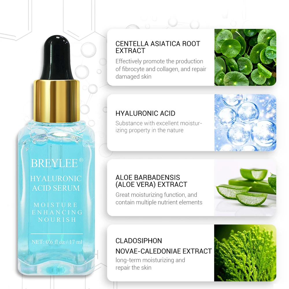 BREYLEE Hyaluronic Acid Serum Moisturizing Whitening Facial Nourishing Repairing Cream Ageless Beauty Face Skin Care
BREYLEE Hyaluronic Acid Serum Moisturizing Whitening Facial Nourishing Repairing Cream Ageless Beauty Face Skin Care