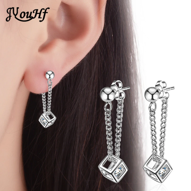 JYouHF Fashionable Women Gift AAA Zircon Rubik's Cube Charm Earrings Jewelry Gentle Fashion Silver Plated Link Chain Earrings
JYouHF Fashionable Women Gift AAA Zircon Rubik's Cube Charm Earrings Jewelry Gentle Fashion Silver Plated Link Chain Earrings
