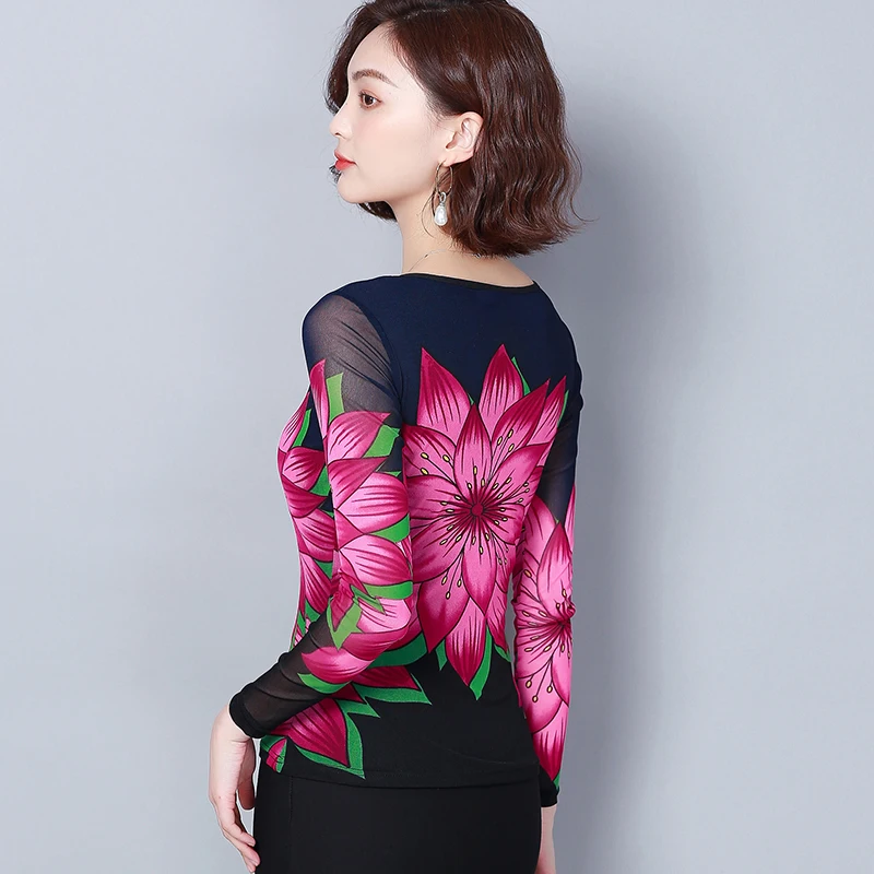 2021 New Floral Print Elasticity Long Sleeve Lace Blouse Women Shirts O-neck Slim Womens Tops and Blouses Plus Size Blusas Mujer
2021 New Floral Print Elasticity Long Sleeve Lace Blouse Women Shirts O-neck Slim Womens Tops and Blouses Plus Size Blusas Mujer