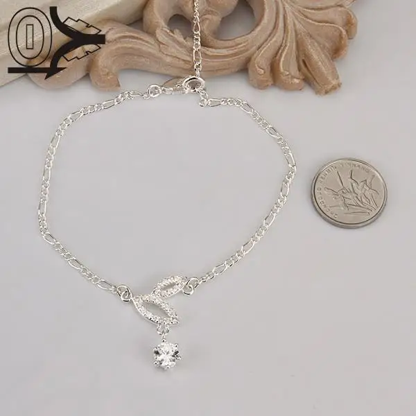 New Arrival!!Wholesale Silver Plated Anklets,Fashion Silver Jewelry Bracelet,Dual Water Droplets Hanging drill Simple Anklet
New Arrival!!Wholesale Silver Plated Anklets,Fashion Silver Jewelry Bracelet,Dual Water Droplets Hanging drill Simple Anklet