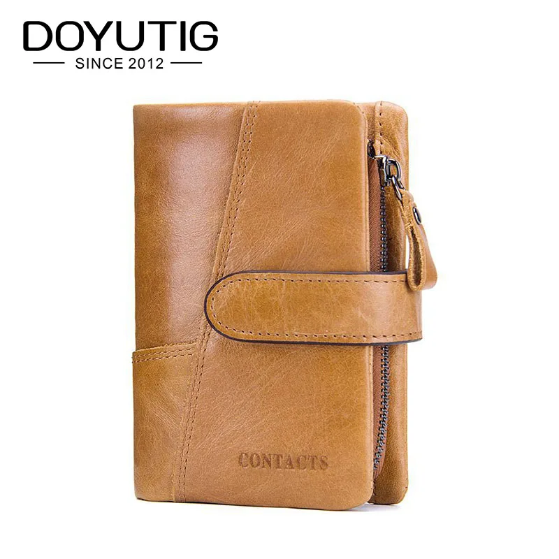 

DOYUTIG New Arrival Men's Genuine Cow Leather Standard Wallet Male Casual Short Wallets Fashion Coin Purses & Card Holder B045