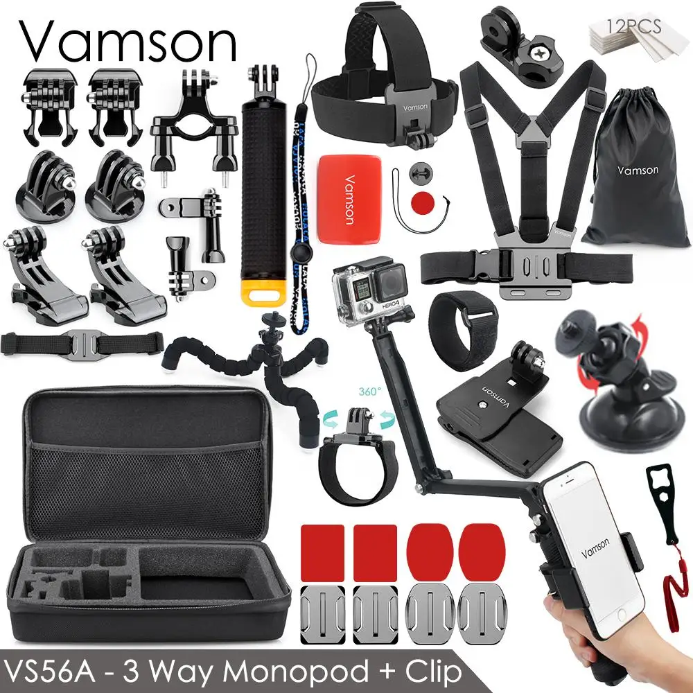 Набор аксессуаров Vamson для Gopro 7, для xiaom yi 4k, для gopro hero 7 6 5 4 3, комплект креплений для SJCAM SJ4000 / eken h9, штатив VS56
Набор аксессуаров Vamson для Gopro 7, для xiaom yi 4k, для gopro hero 7 6 5 4 3, комплект креплений для SJCAM SJ4000 / eken h9, штатив VS56