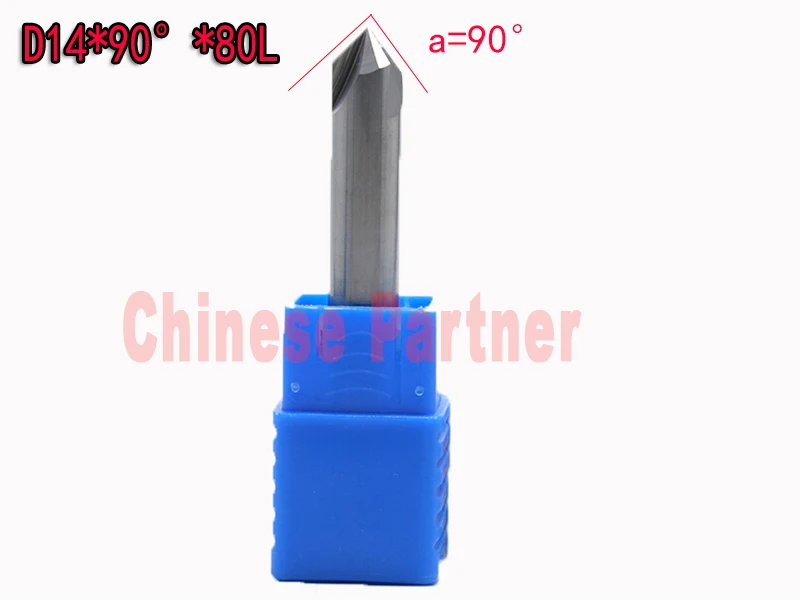 1pc 14mm*90degree HRC50 Solid carbide chamfering milling cutter Chamfer route bits for Aluminum knife tools | Инструменты