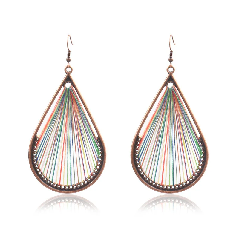 New Bohemia Handmade Braid Drop-shaped Earrings Simple Multicolor Vintage Ethnic Hanging Dangle Drop Earrings for Women
New Bohemia Handmade Braid Drop-shaped Earrings Simple Multicolor Vintage Ethnic Hanging Dangle Drop Earrings for Women