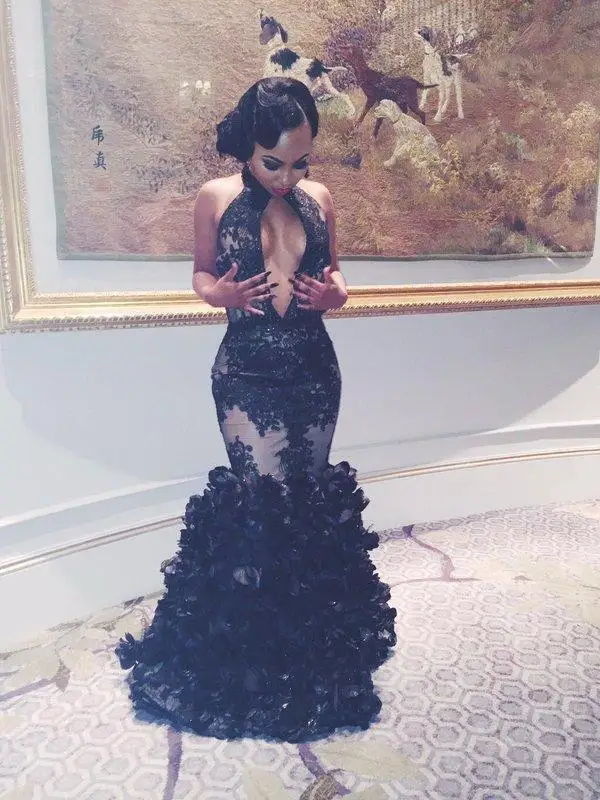Babyonlinedress Elegant Black Mermaid Evening Dresses Long Sexy Open Back Lace Halter Neck Party Gowns vestido de festa
Babyonlinedress Elegant Black Mermaid Evening Dresses Long Sexy Open Back Lace Halter Neck Party Gowns vestido de festa