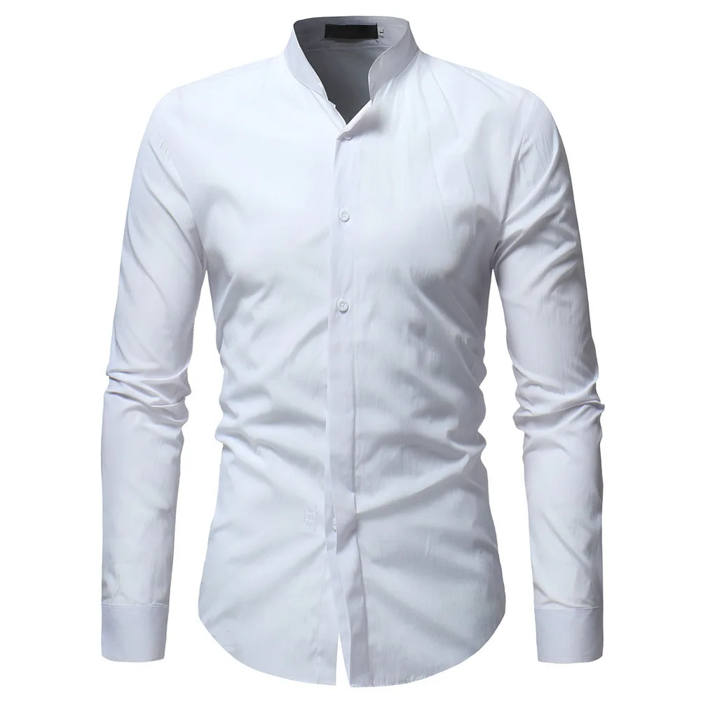 2019 Autumn New Men's Chinese Mandarin collar Shirts Male Casual Cotton Linen Long Sleeve Slim Fit Shirts Solid Color Shirt Tops
2019 Autumn New Men's Chinese Mandarin collar Shirts Male Casual Cotton Linen Long Sleeve Slim Fit Shirts Solid Color Shirt Tops