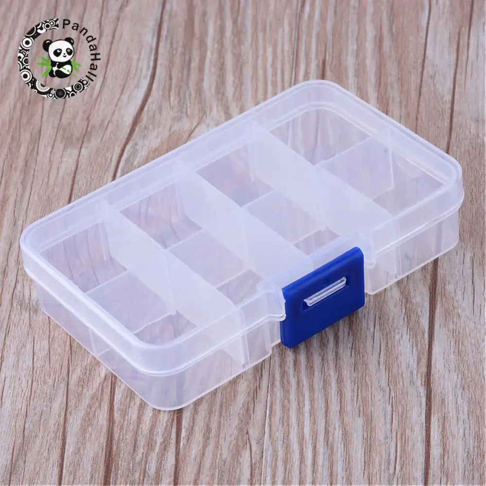 10pcs Rectangle Clear 8 Compartments Plastic Bead Storage Containers for Jewerly Packaging,10.8x7x2.3cm,Hole: 6mm
10pcs Rectangle Clear 8 Compartments Plastic Bead Storage Containers for Jewerly Packaging,10.8x7x2.3cm,Hole: 6mm