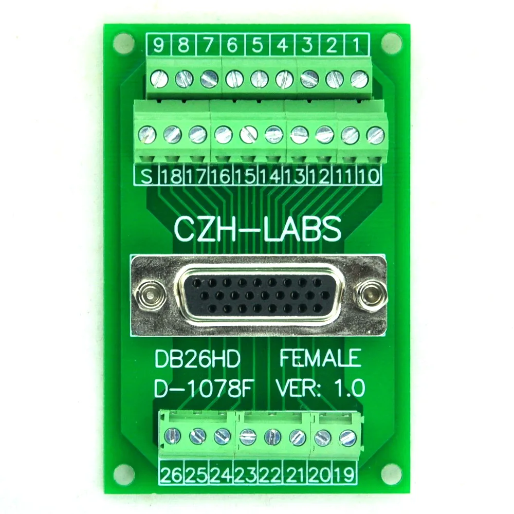 D-SUB DB26HD коммутационная плата с гнездовым разъемом, Клеммная колодка, разъем DSUB db26.
D-SUB DB26HD коммутационная плата с гнездовым разъемом, Клеммная колодка, разъем DSUB db26.