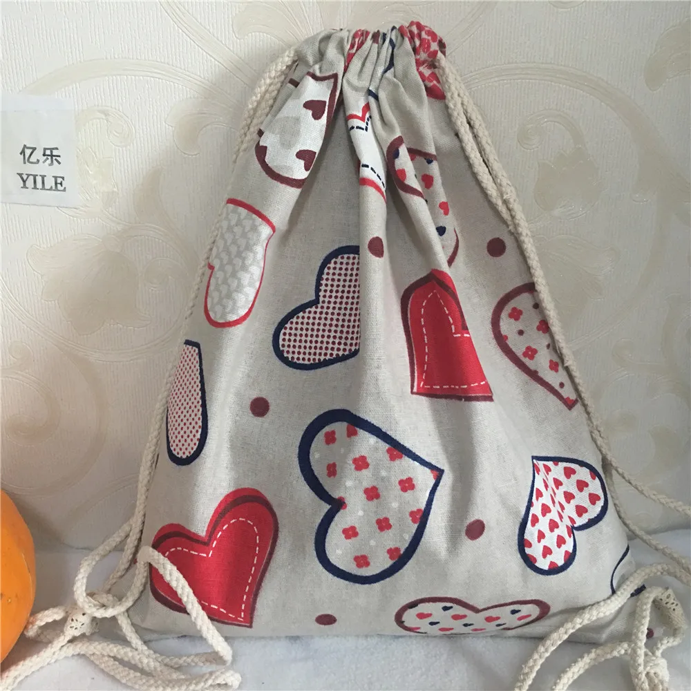 YILE Handmade New Cotton Linen Drawstring Travel Backpack Student Book Bag Printed Big Heart B416
YILE Handmade New Cotton Linen Drawstring Travel Backpack Student Book Bag Printed Big Heart B416