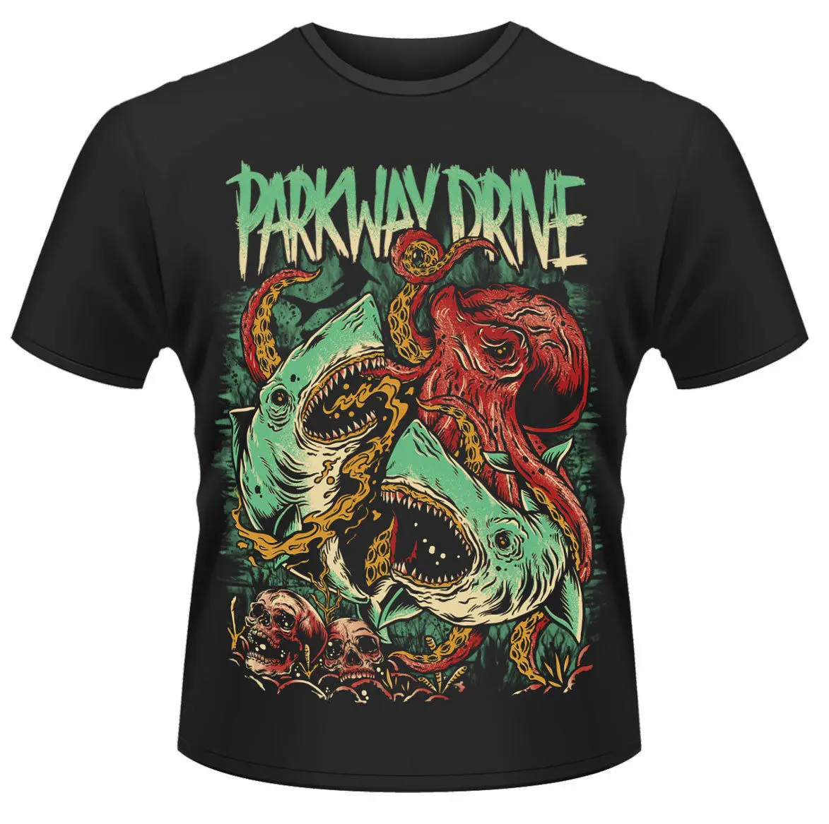 Футболка Parkway Drive sharktapuss новая и официальная! Летняя мужская модная футболка