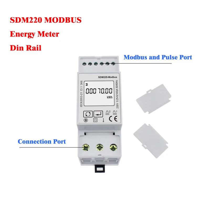 Бытовые SDM220 MODBUS счетчик электроэнергии однофазный AC230V din рейку электричество