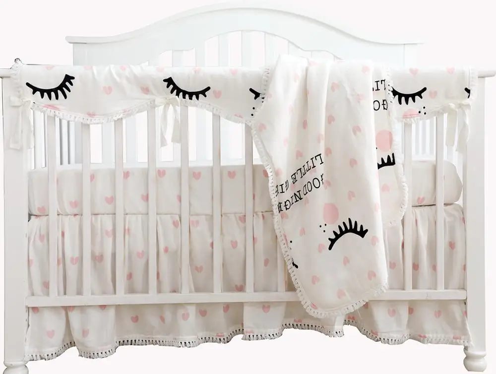 4pcs Blush Coral Pink Ruffle Crib Bedding Set Baby Girl Bedding Blanket Nursery Crib Skirt Baby Girl Crib Bedding Sheet(Heart)
4pcs Blush Coral Pink Ruffle Crib Bedding Set Baby Girl Bedding Blanket Nursery Crib Skirt Baby Girl Crib Bedding Sheet(Heart)