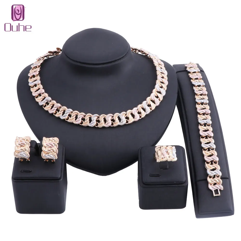 OUHE Jewelry Sets For Brides Jewelry Set Women Dubai Wedding Fashion Costume Jewellery Choker Necklace Earring Bangle Ring Set
OUHE Jewelry Sets For Brides Jewelry Set Women Dubai Wedding Fashion Costume Jewellery Choker Necklace Earring Bangle Ring Set