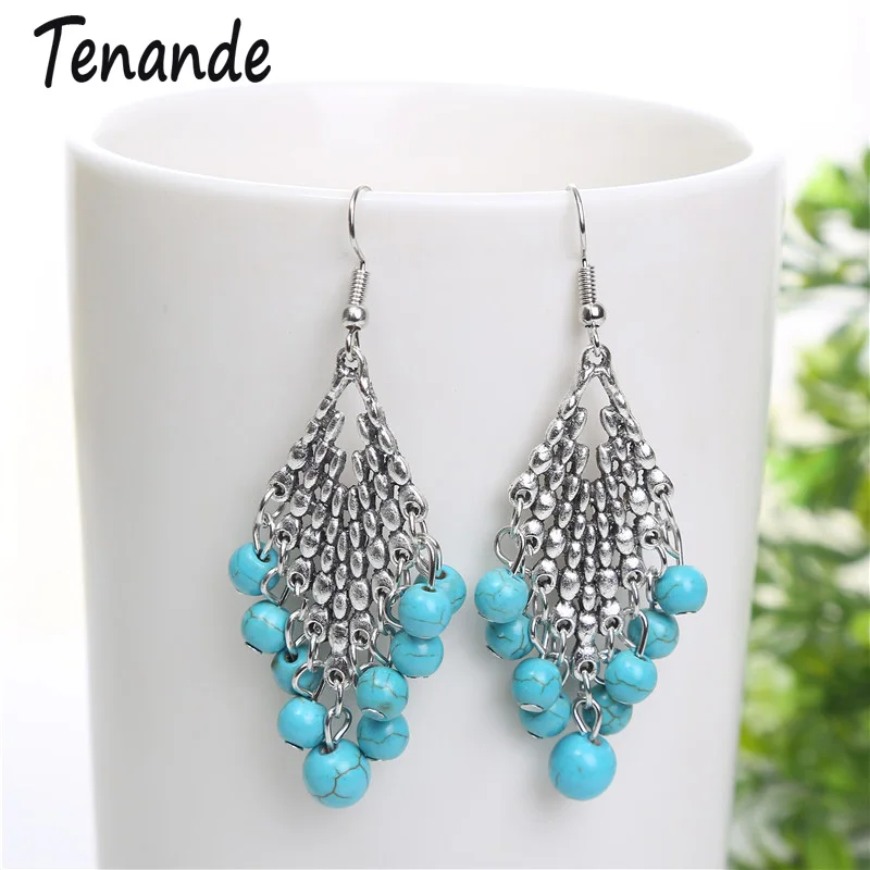 Tenande Vintage Tribal Jewelry Turkish Silver Color Long Multi Layer Natural Stone Beads Tassel Dangle Earrings for Women Boho
Tenande Vintage Tribal Jewelry Turkish Silver Color Long Multi Layer Natural Stone Beads Tassel Dangle Earrings for Women Boho