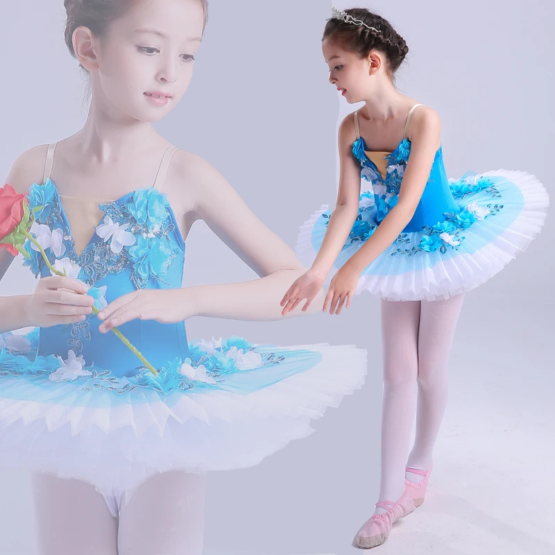 

Professional Ballet Tutus child Swan lake Ballet Dance Clothes for girls Pancake tutu Child Ballerina Figure Skating Dress