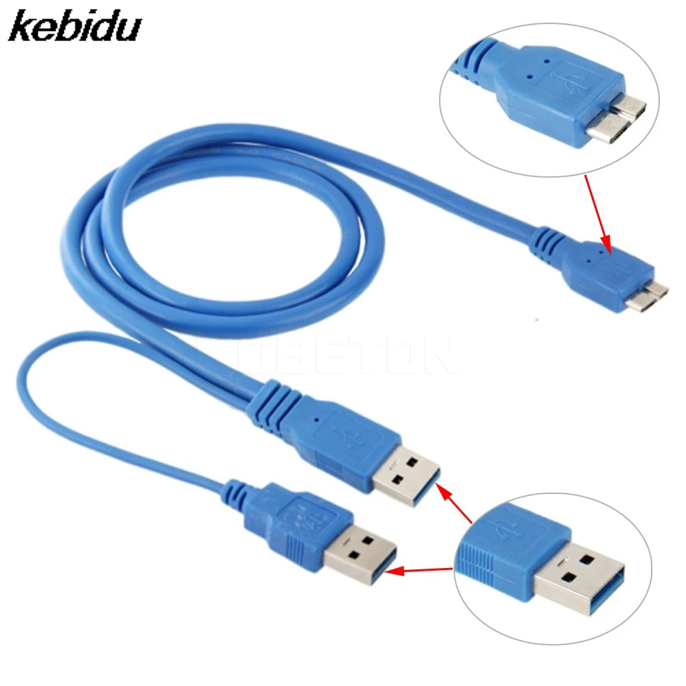 Кабель kebidu Dual USB 3 0 A к Micro-B Y для Samsung Galaxy Note III N9000 корпуса HDD компьютерный кабель