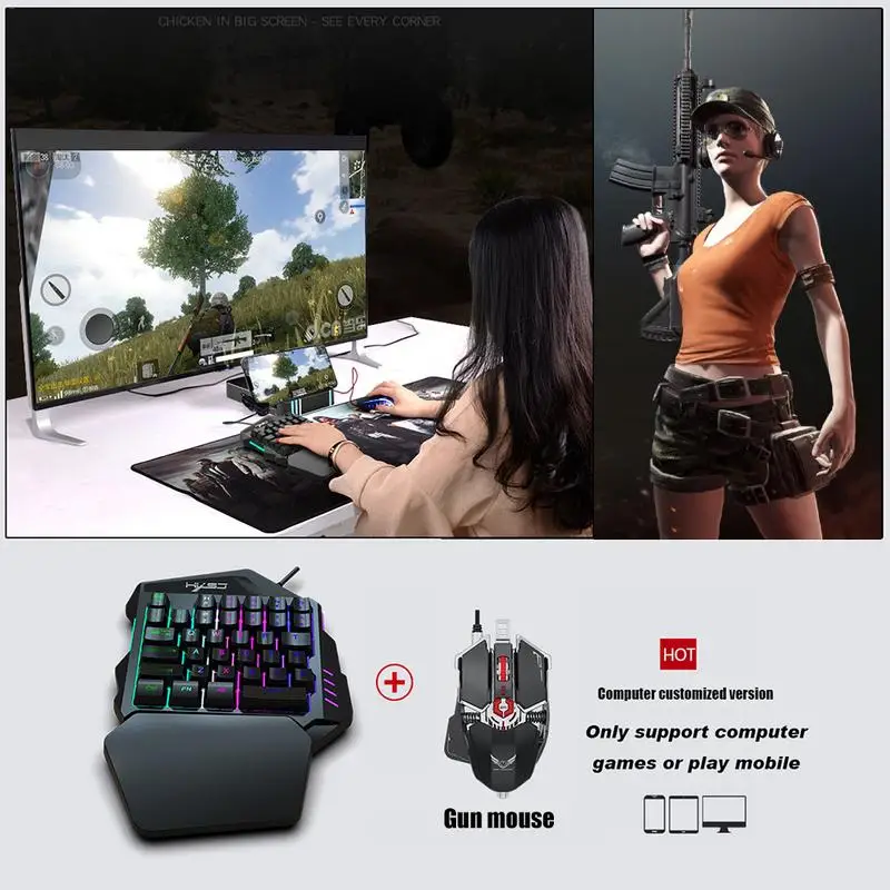 One-Hand Gaming Keyboard Left Hand Machine Feel Compact Mini Portable Mobile Games Keyboard for Game PUBG
One-Hand Gaming Keyboard Left Hand Machine Feel Compact Mini Portable Mobile Games Keyboard for Game PUBG